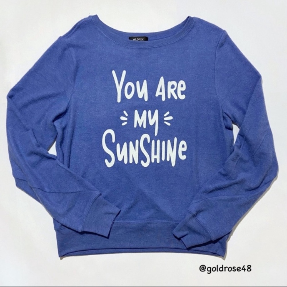 Wildfox U R My Sunshine baggy beach jumper Wedgewood Blue